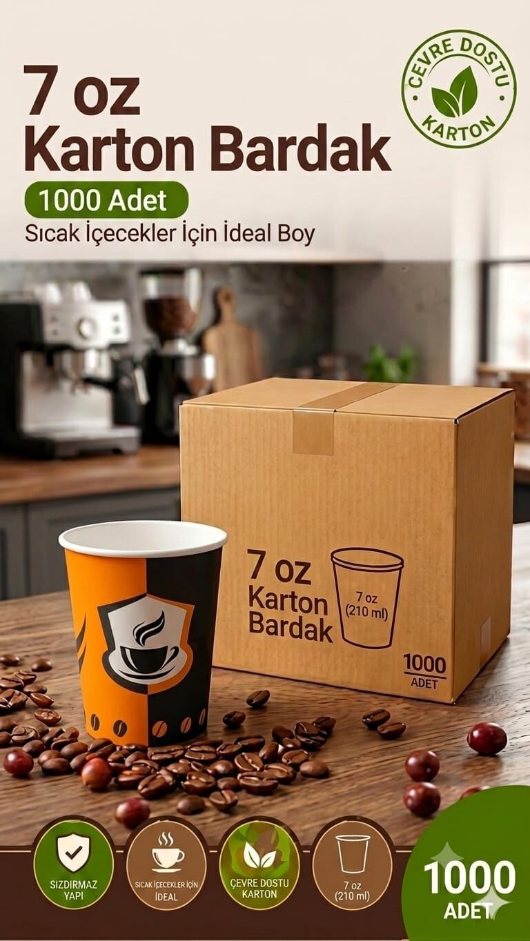 7 OZ KARTON BARDAK 1000'Lİ