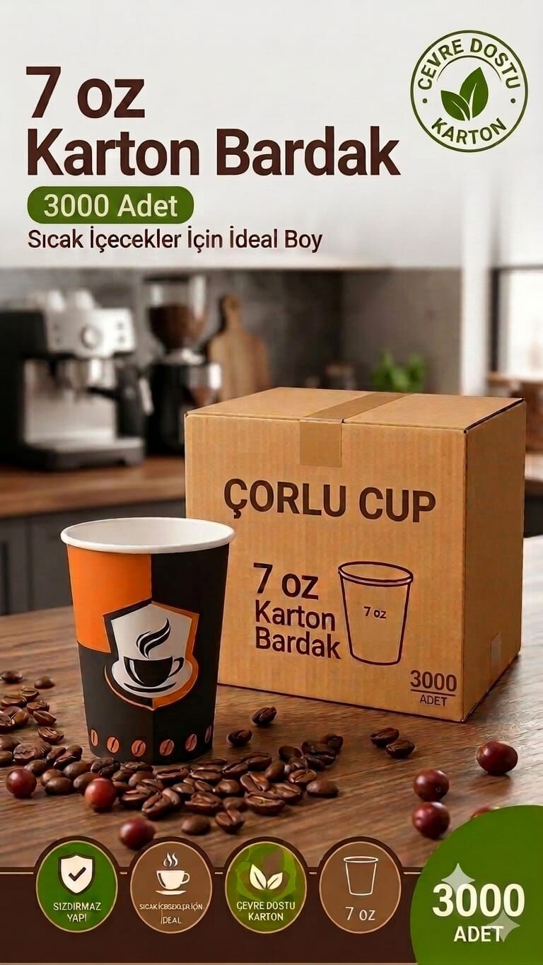 7 OZ KARTON BARDAK 3000'Lİ